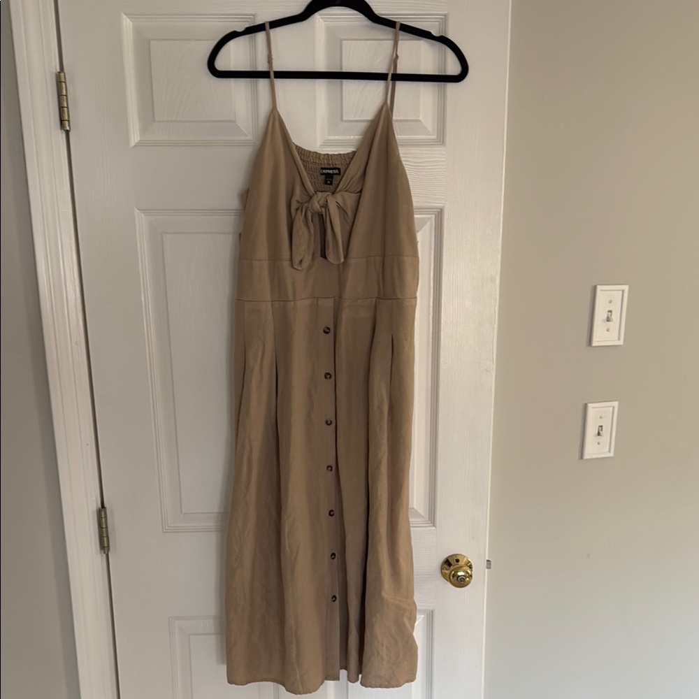 Express Tan Button-Down Dress